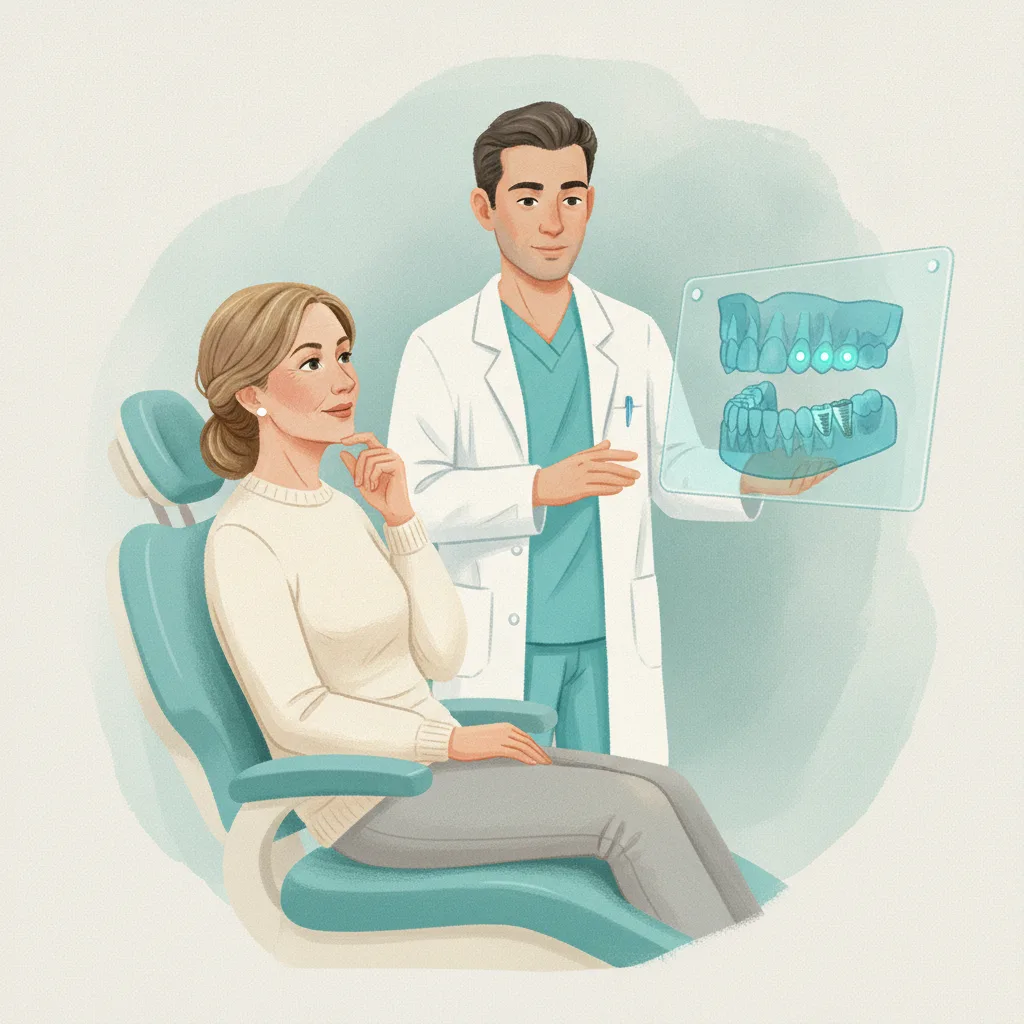 올온포 임플란트 상태를 3D CBCT 진단으로 확인하는 치과 상담 장면<p style=